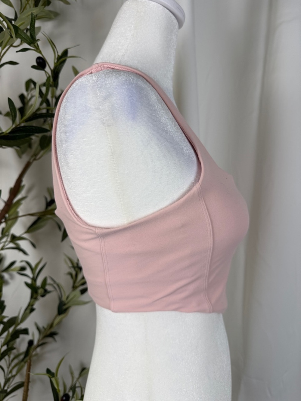 all in motion Blush Pink Square-Neck Cropw Tank or Sports Bra Sz S (A1) - Picture 4 of 8